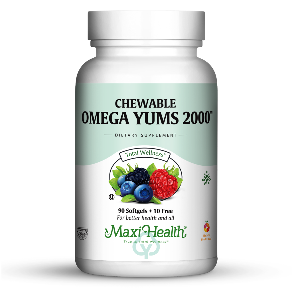 Maxi Health Omega Yums 2000 100 Chews Total Wellness