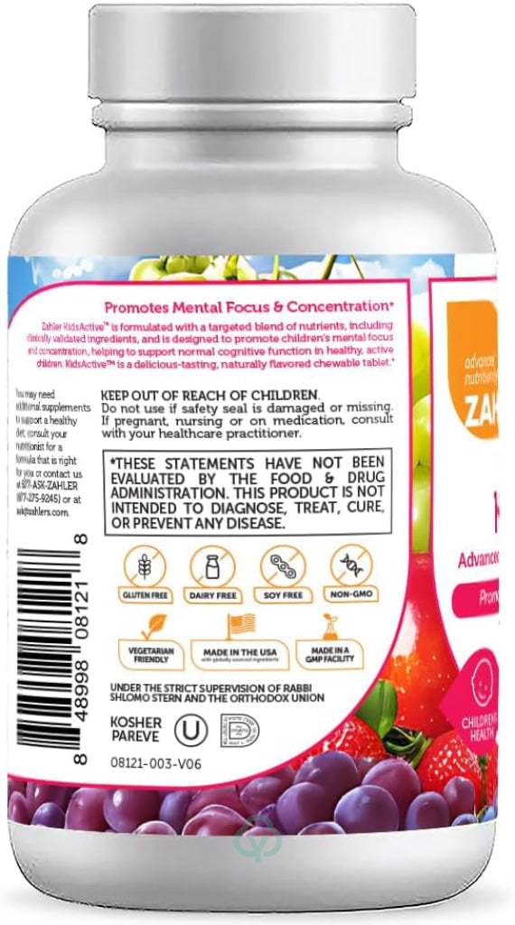 Zahler KidsActive (180) Chewable Tablets Abundant Energy